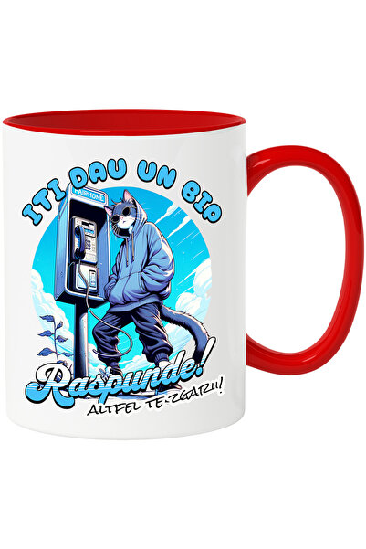 StoryGift Romania Cana pisica la telefon stradal text iti dau un bip , 330ml,...