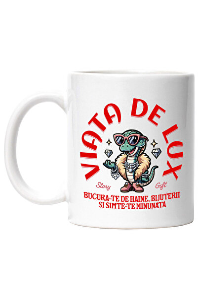 StoryGift Romania Cana cu Sarpe Cu Haina De Blana Si Ochelari De Soare, Bijut...