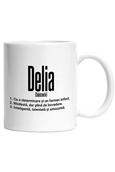 StoryGift Romania Cana Cu Numele Delia, si Mesaj Motivational, Determinare, M...