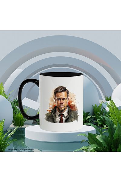 StoryGift Romania Mug With Adam Baldwin, Actor, Celebrity, Artist, Movie, Multicolor 330 ml, Ceram, With