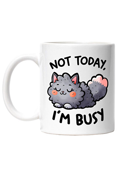StoryGift Romania Cana cu o pisicuta care doarme cu mesajul "Not today, I'm b...