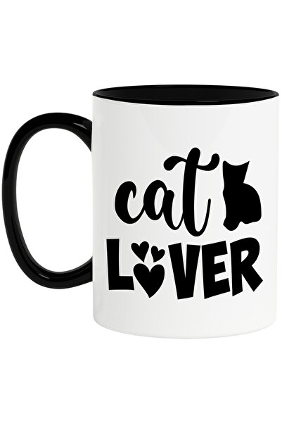 StoryGift Romania Cana cu o figura de pisica si mesajul "Cat lover" - iubitor...