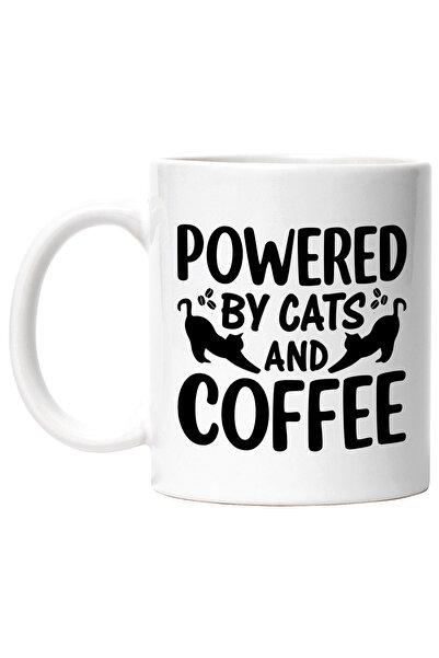 StoryGift Romania Cana pentru iubitorii de pisici cu textul "Powered by cats ...