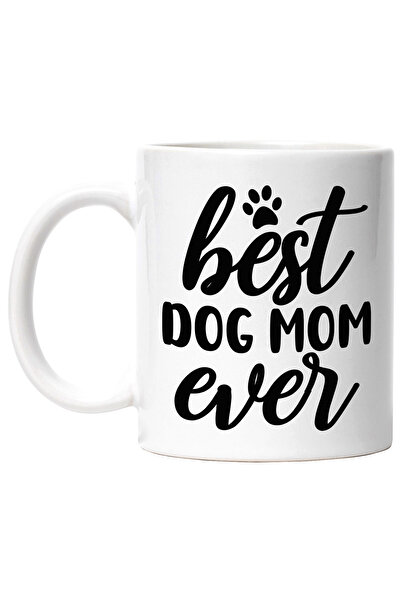 StoryGift Romania Cana cu labuta si textul in engleza "Best dog mom ever" - c...