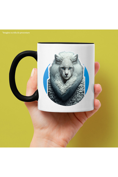 StoryGift Romania Cana Cu Leopard Alb cu Par Lung Cret, Ochi Albastri, Care a...