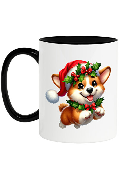 StoryGift Romania Cana cu un catel jucaus cu caciula de Craciun | ilustratie ...