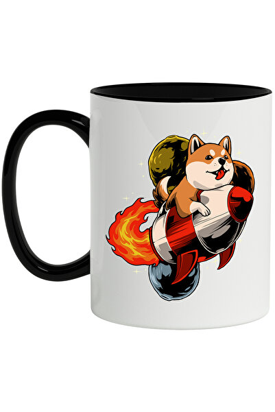 StoryGift Romania Cana Cu Catel, Shiba Inu, Racheta, Foc, Multicolor 330 ml, ...