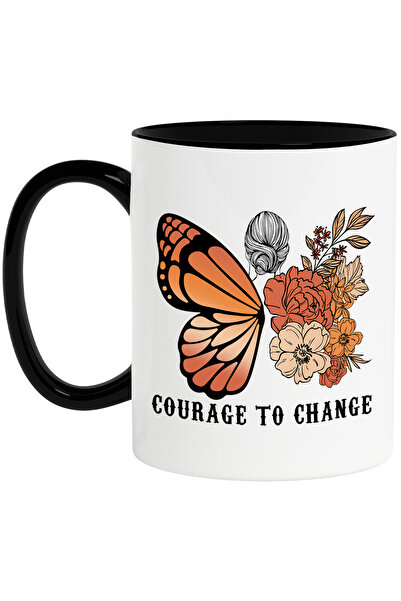 StoryGift Romania Cana cu mesajul "Courage to change", ilustratie, motivation...