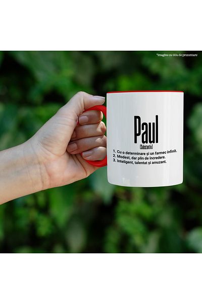 StoryGift Romania Mug With Name Paul, Determination, Modest, Smart, Funny, Personalized, Cad, With, STG