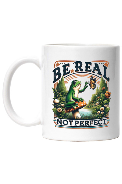 StoryGift Romania Cana cu mesajul "Be real, not perfect", stilul hippie, cult...