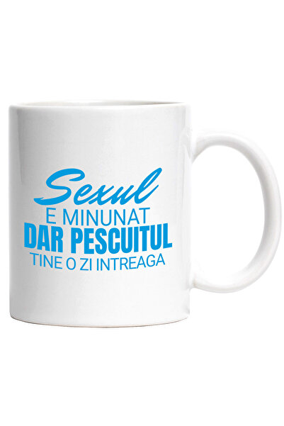 StoryGift Romania Cana cu Iubitorii De Pescuit Mesaj Haios in Limba Romana te...