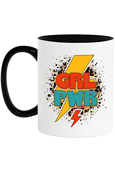 StoryGift Romania Cana cu mesajul "GRL PWR", ilustratie, motivational, putere...