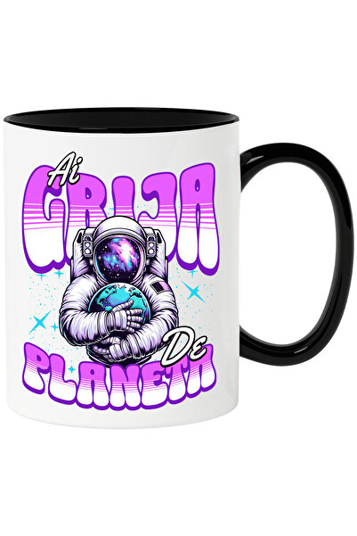 StoryGift Romania Cana cu Astronaut Costum Spatial Imbratisare Planeta Pamant...