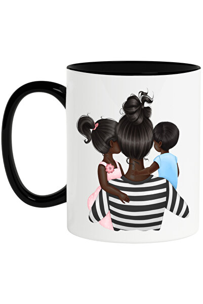 StoryGift Romania Cana cu o mama de culoare care isi tine in brate copiii, fe...