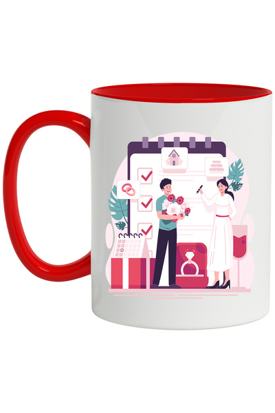 StoryGift Romania Cana Cu Planificator, Nunta, Inele, Calendar, Inel, Flori, ...