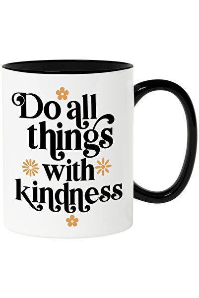 StoryGift Romania Cana cu floricele portocalii si textul "Fa toate lucrurile ...