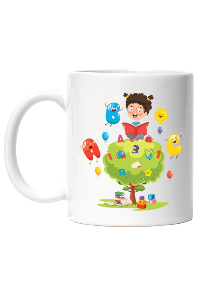 StoryGift Romania Cana Cu Copil, Copac, Carti, Cuburi, Cifre, Litere, Ghiozda...