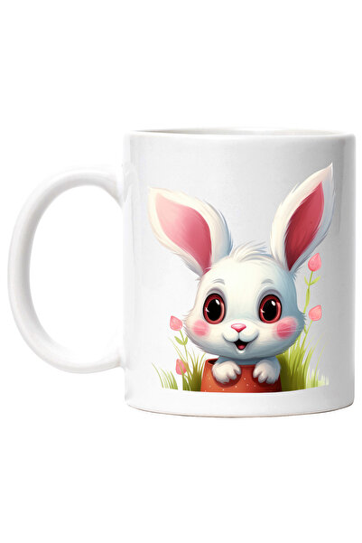 StoryGift Romania Cana cu un iepuras curios | jucaus | ilustratie | floricele...