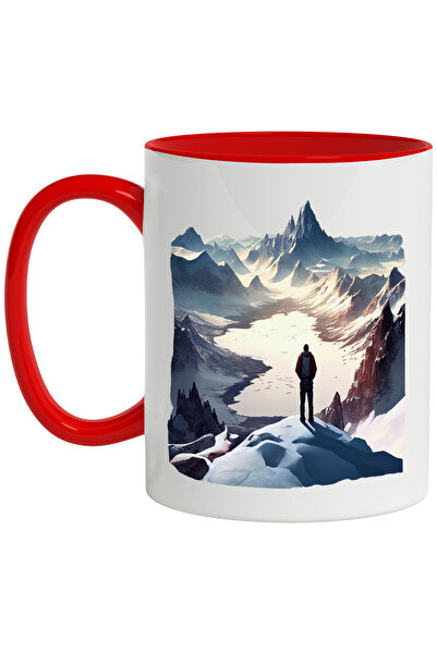 StoryGift Romania Cana Cu Peisaj, Munte, Lac, Zpada, Iarna, Drumet, Multicolo...