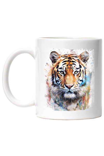 StoryGift Romania Cana Cu Cap De Tigru, Afis, Ilustratie, Vopsea, Animal, Mul...