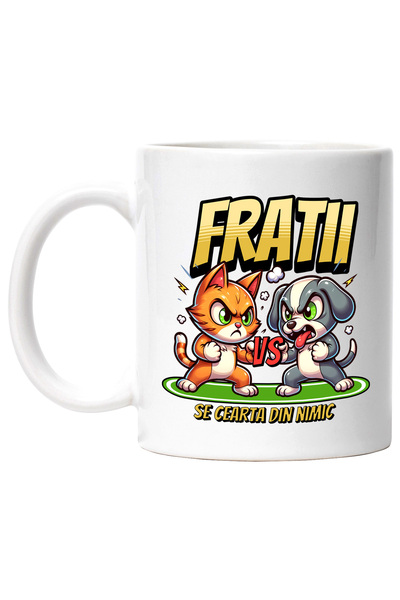StoryGift Romania Cana pisica si caine care se cearta din nimic frati, 330ml,...