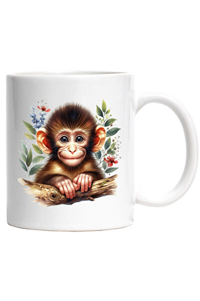 StoryGift Romania Cana cu o maimutica vesela care sta agatata de o ramura | f...