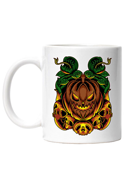 StoryGift Romania Cana Cu Halloween: Dovleci, Cranii, Frunze, Spini, Foc, Mul...