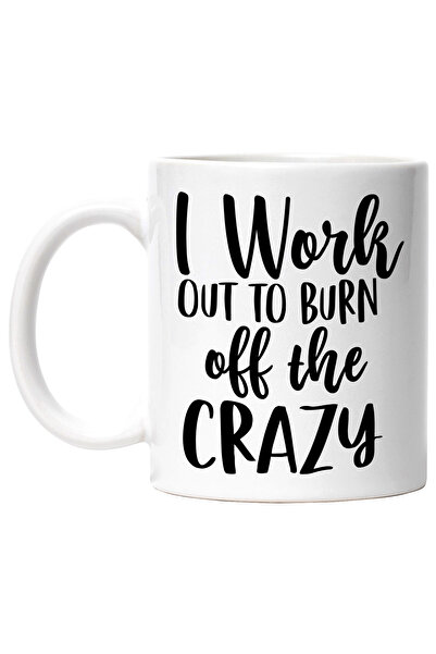 StoryGift Romania Cana pentru cei care frecventeaza sala cu mesajul "I work out to burn off the cr, Cu Maner Alb