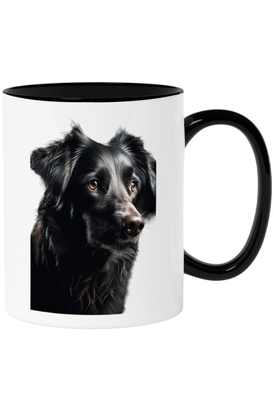 StoryGift Romania Cana cu Portret Caine Dragut, Negru cu Ochii Caprui, Blana ...