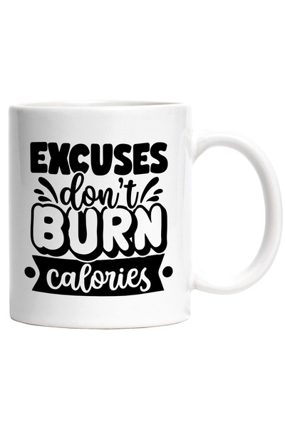 StoryGift Romania Cana cu mesajul "Scuzele nu ard caloriile" - slabire grasim...
