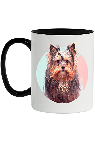 StoryGift Romania Cana Cu Catel, Portret, Picaturi, Yorkshire Terrier, Multic...
