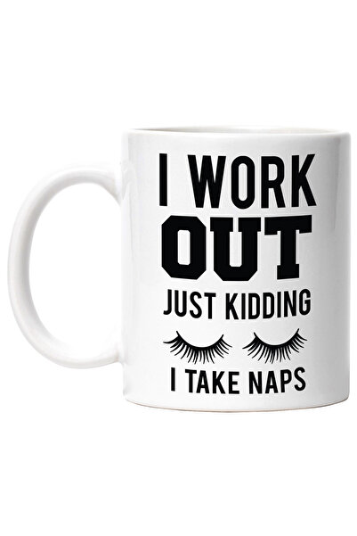 StoryGift Romania Cana pentru somnorosi cu mesajul in engleza "I work out. Ju...