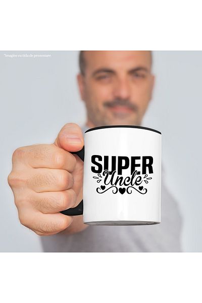StoryGift Romania Mug for a loved and appreciated uncle with the message "Super uncle" - dear relative, With