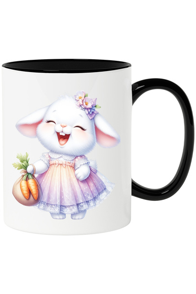 StoryGift Romania Cana cu o iepuroaica vesela | ilustratie | rade | floricele...