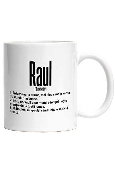 StoryGift Romania Cana Cu Numele Raul, Cu Mesaj Amuzant, Curios, Sociabil, Ga...