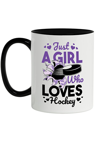 StoryGift Romania Cana Cu Mesaj Just A Girl Who Loves Hockey, Puc, Sport, Ini...