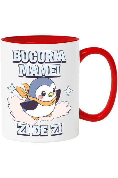 StoryGift Romania Cana Bucuria mamei, zi de zi pinguin in nor familie, 330ml,...