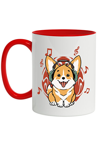 StoryGift Romania Cana Cu Corgi, Caine, Muzica, Casti, Multicolor 330 ml, Cer...