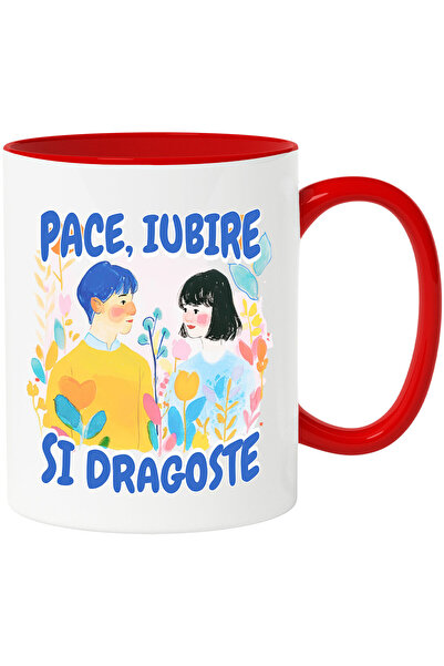 StoryGift Romania Cana cu Cuplu Arta Stil Pictura text pace Iubire Si Dragost...