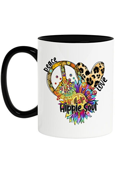 StoryGift Romania Cana cu mesajul "Peace, love, hoppie soul", stilul hippie, ...
