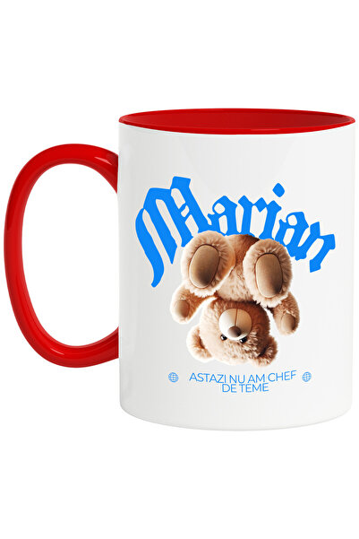 StoryGift Romania Mug with Brown Plush Bear Text Marian Today I'm Not Busy Wi...