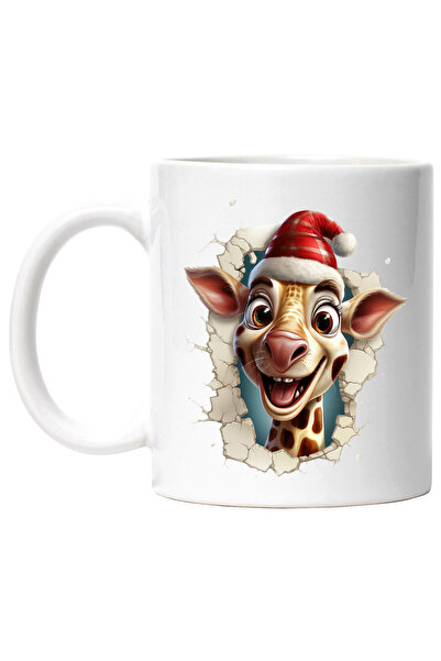 StoryGift Romania Cana cu o girafa vesela care scoate capul printr-un perete ...