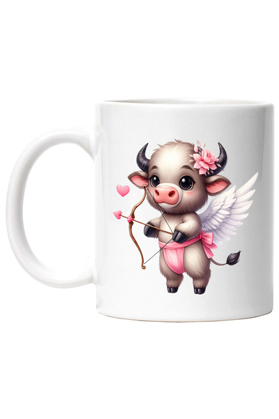 StoryGift Romania Cana cu un taur Cupidon | ilustratie | aripi | inimioare | ...