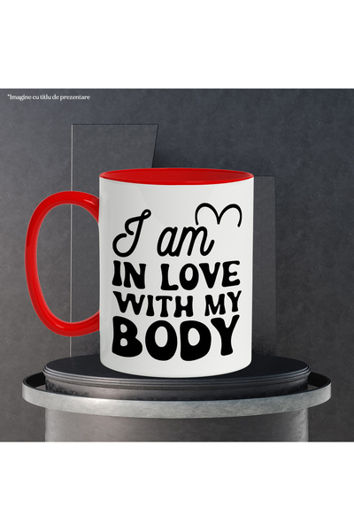 StoryGift Romania Mug With The Message "I Am In Love With My Body" - Sunt Enragostist De Corpul Meu Cu , Cu ,stg