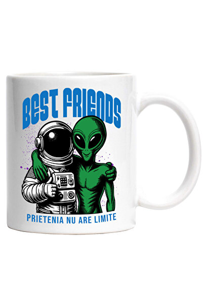 StoryGift Romania Cana cu Costum Astronaut Extraterestru Verde Cei Mai Buni P...