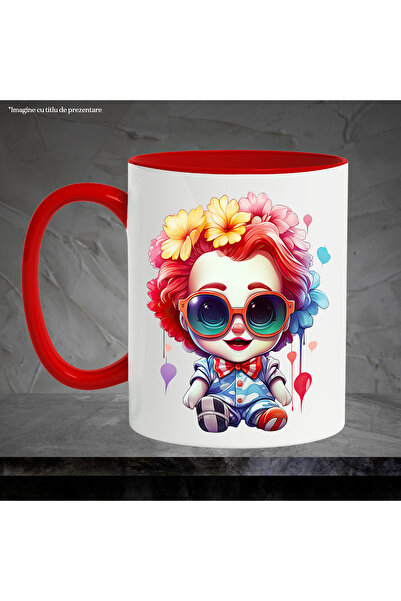 StoryGift Romania Mug with a clown boy | cheerful | joker | comic | funny | illustration | circus |, With ,STG.