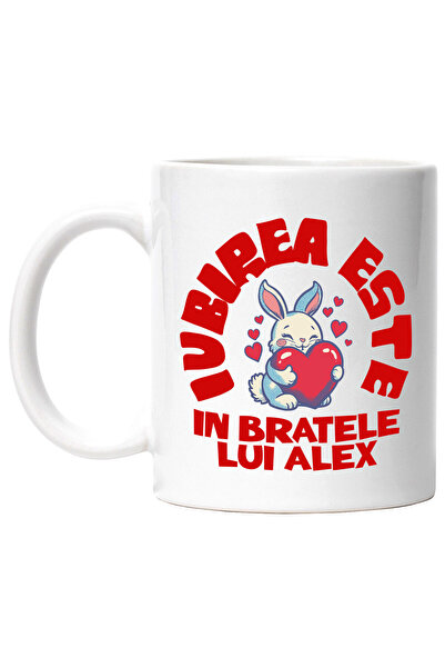 StoryGift Romania Cana cu Iepuras Cu Inima Rosie Text Iubirea Este Doar In Br...