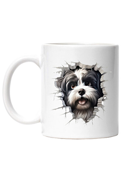 StoryGift Romania Cana cu un catel curios care scoate capul printr-un perete ...