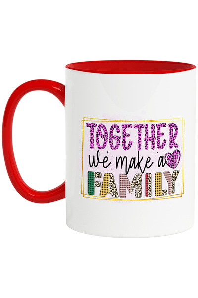 StoryGift Romania Cana cu mesajul "Together we make a family", ilustratie, fa...