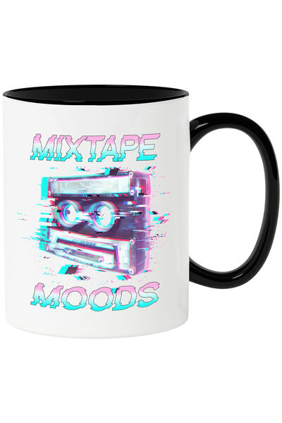 StoryGift Romania Cana cu Caseta Audio Stil Eroare Calculator Vintige Text Mixtape Moods , Ceramic, Cu Maner Negru